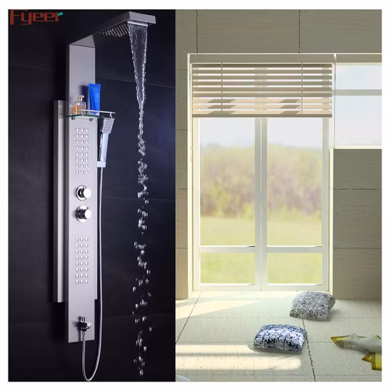 Fyeer Venta caliente Panel de ducha tipo lluvia multifuncional con control de temperatura